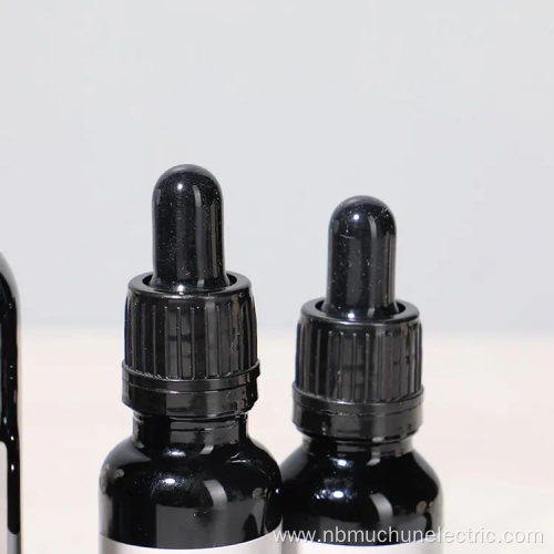 Essence Empty Luxurious Black Round Dropper Glass Bottles